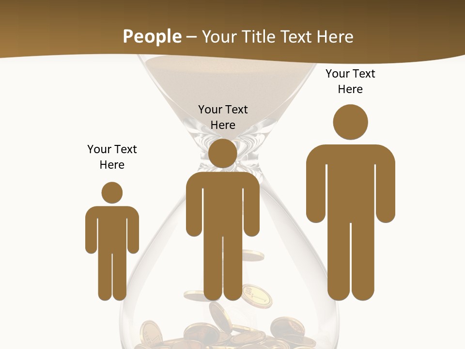 An Hourglass With Coins In It On A White Background PowerPoint Template