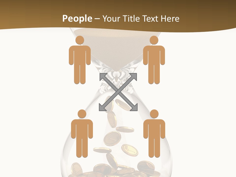 An Hourglass With Coins In It On A White Background PowerPoint Template