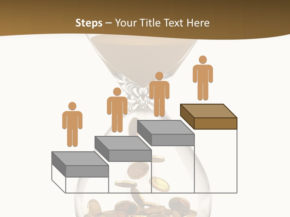 An Hourglass With Coins In It On A White Background PowerPoint Template