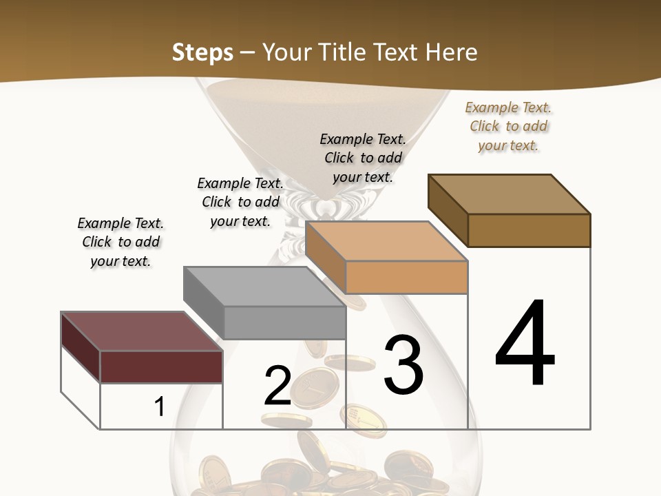 An Hourglass With Coins In It On A White Background PowerPoint Template