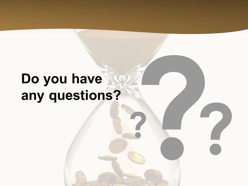 An Hourglass With Coins In It On A White Background PowerPoint Template
