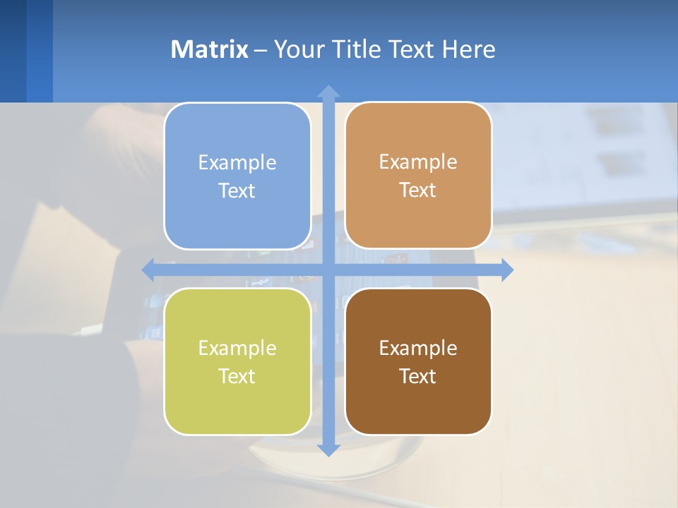 A Person Holding A Tablet On A Table PowerPoint Template