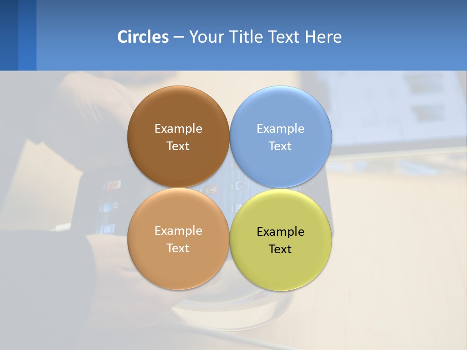 A Person Holding A Tablet On A Table PowerPoint Template