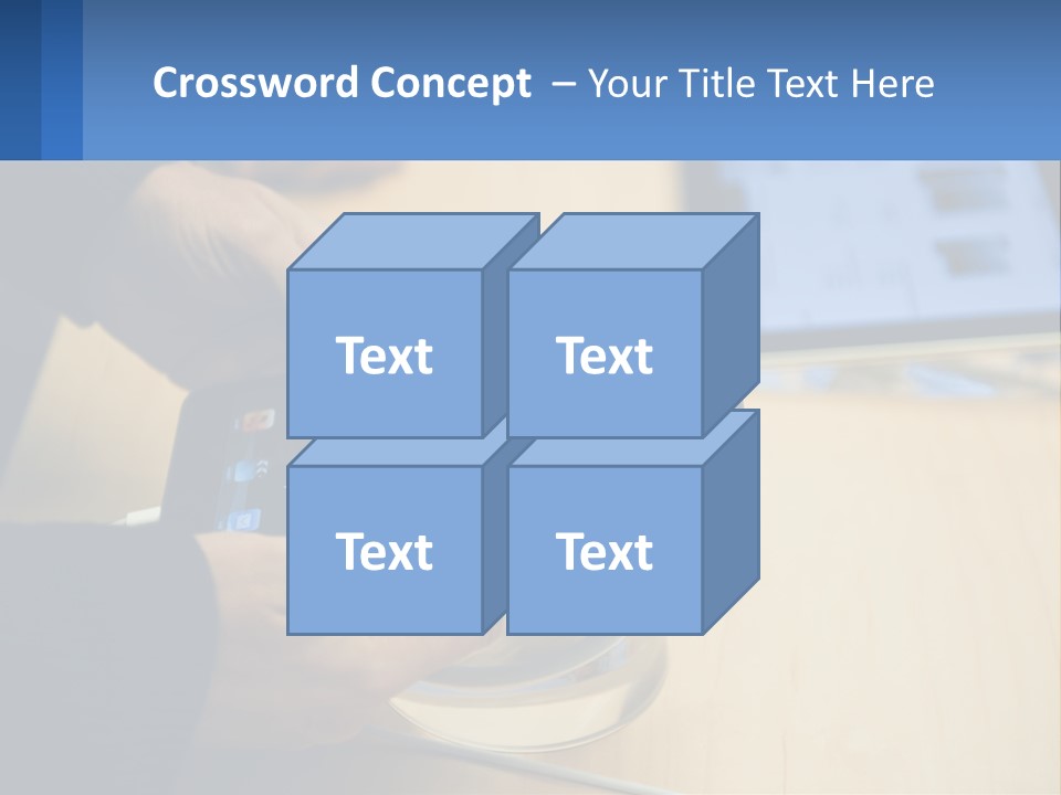 A Person Holding A Tablet On A Table PowerPoint Template