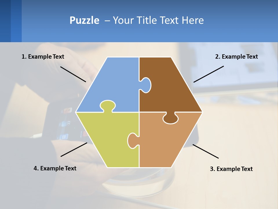 A Person Holding A Tablet On A Table PowerPoint Template