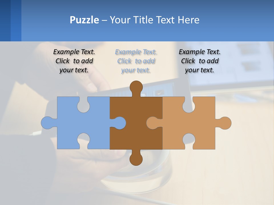 A Person Holding A Tablet On A Table PowerPoint Template
