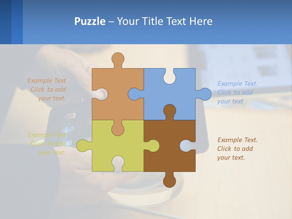A Person Holding A Tablet On A Table PowerPoint Template