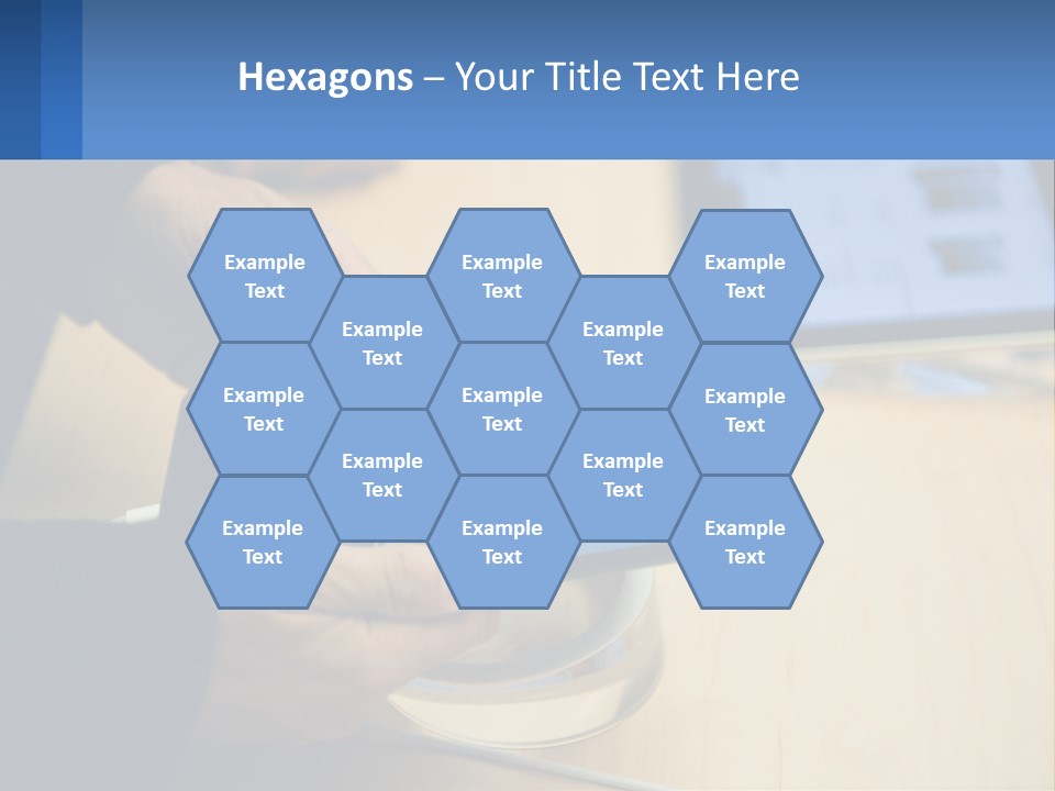 A Person Holding A Tablet On A Table PowerPoint Template