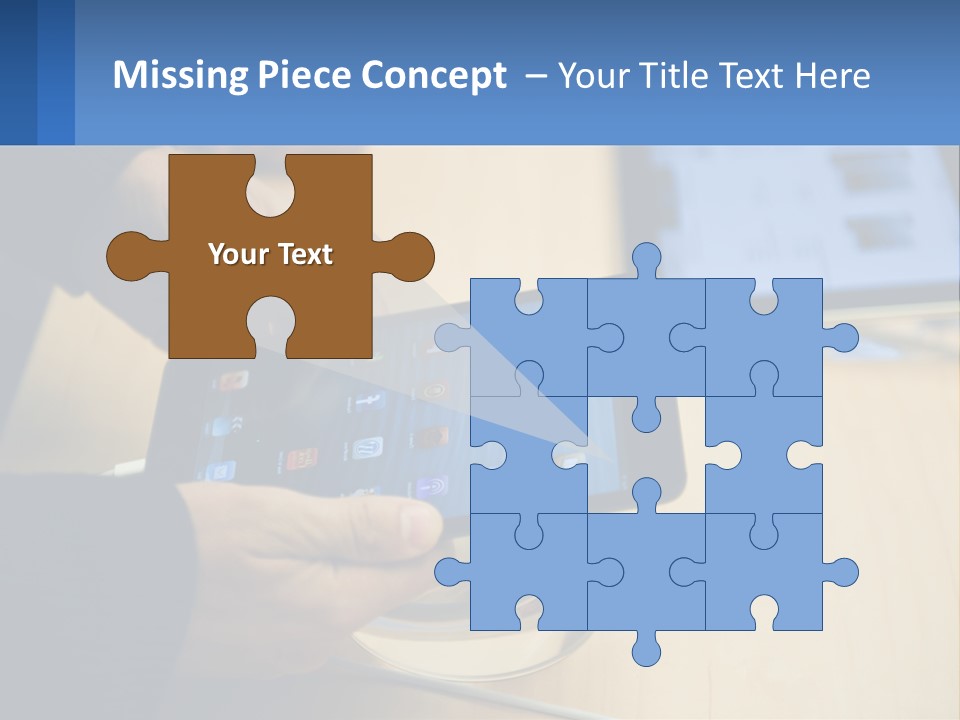 A Person Holding A Tablet On A Table PowerPoint Template