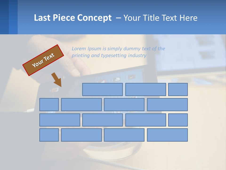 A Person Holding A Tablet On A Table PowerPoint Template