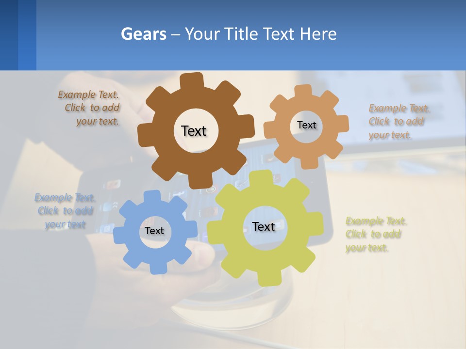 A Person Holding A Tablet On A Table PowerPoint Template