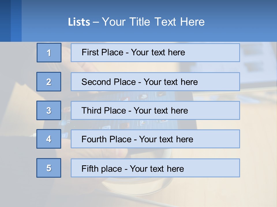 A Person Holding A Tablet On A Table PowerPoint Template