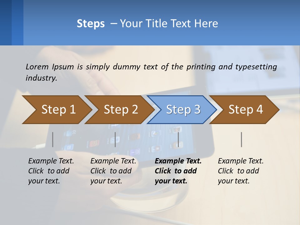 A Person Holding A Tablet On A Table PowerPoint Template