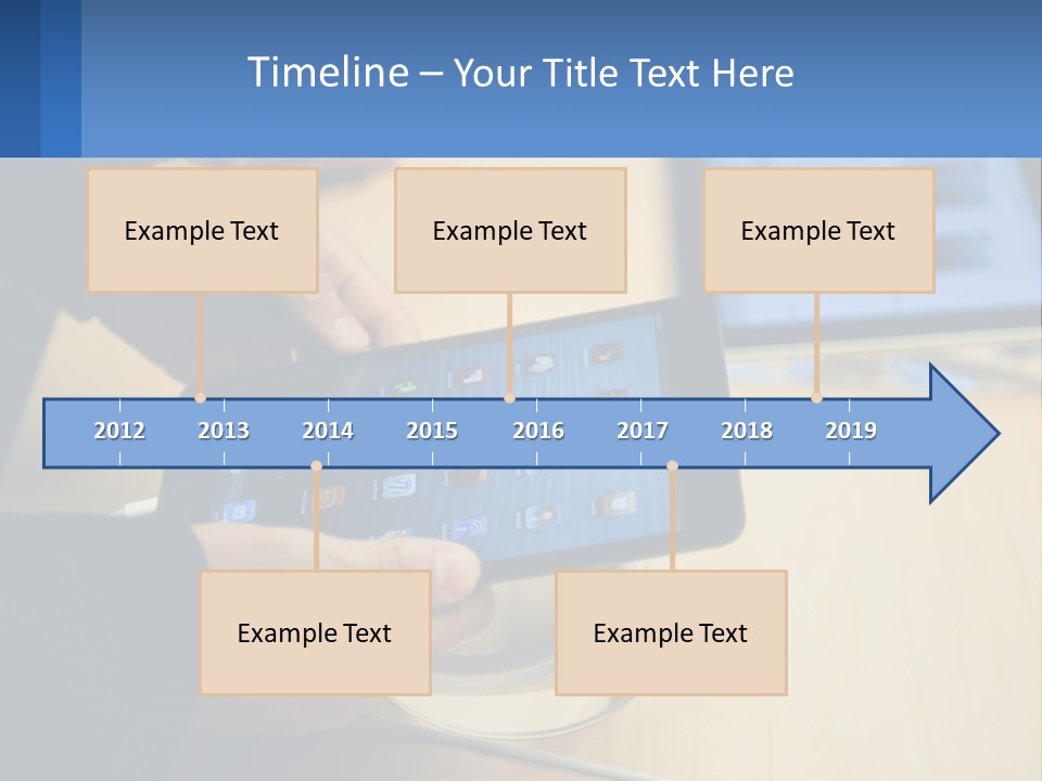 A Person Holding A Tablet On A Table PowerPoint Template