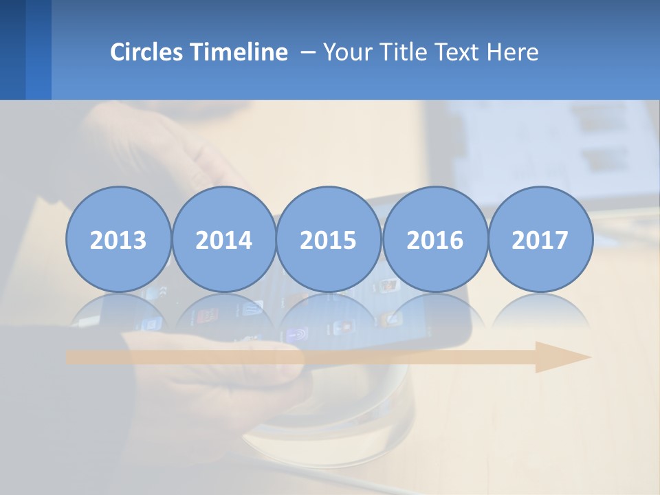 A Person Holding A Tablet On A Table PowerPoint Template