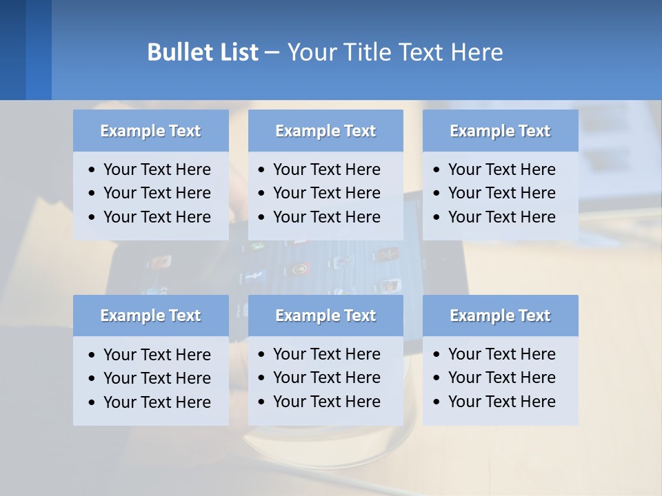 A Person Holding A Tablet On A Table PowerPoint Template