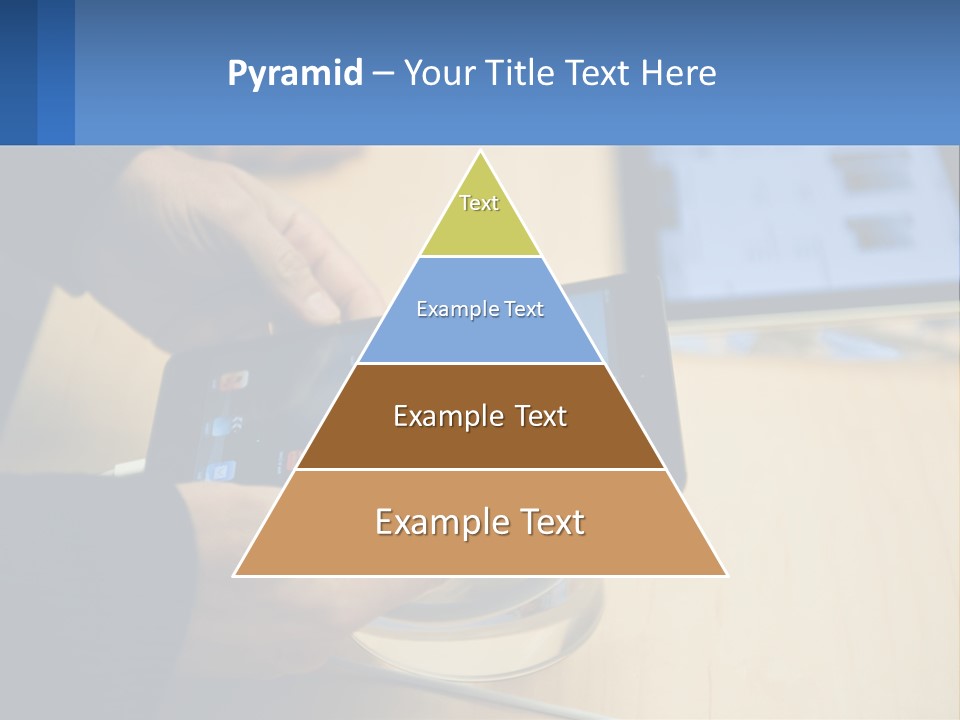 A Person Holding A Tablet On A Table PowerPoint Template