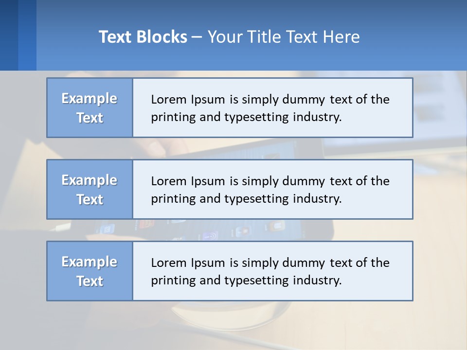 A Person Holding A Tablet On A Table PowerPoint Template
