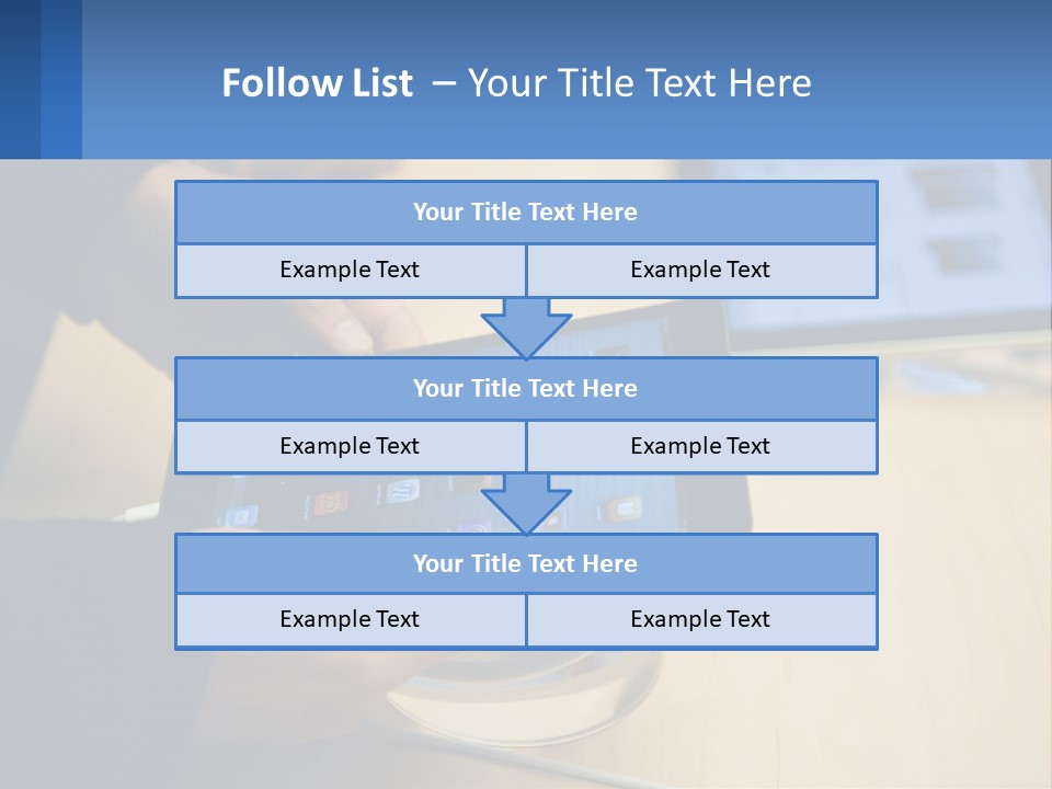 A Person Holding A Tablet On A Table PowerPoint Template
