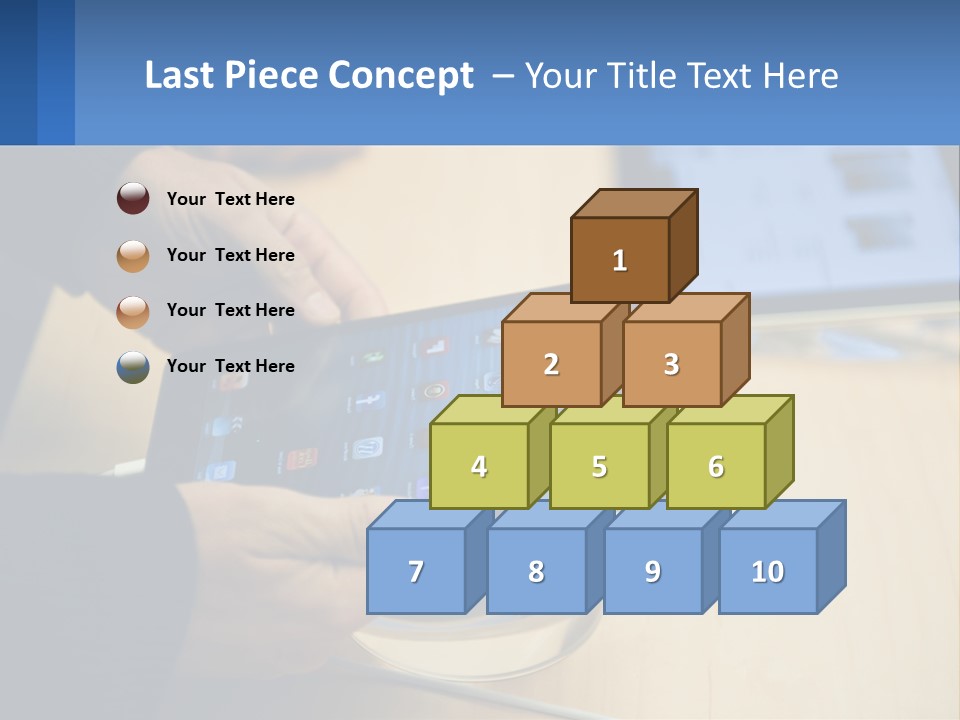 A Person Holding A Tablet On A Table PowerPoint Template