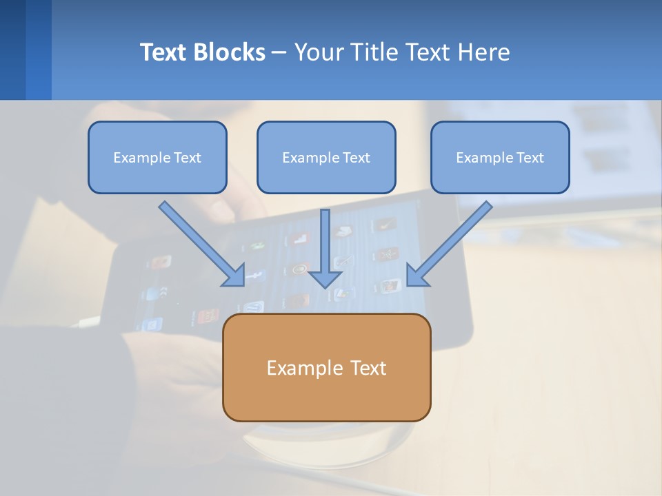 A Person Holding A Tablet On A Table PowerPoint Template