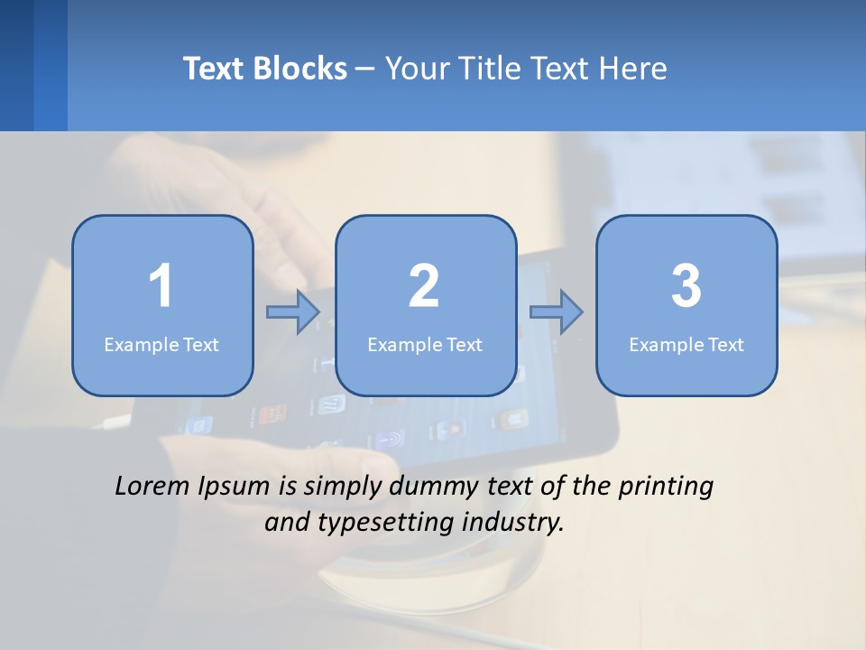 A Person Holding A Tablet On A Table PowerPoint Template
