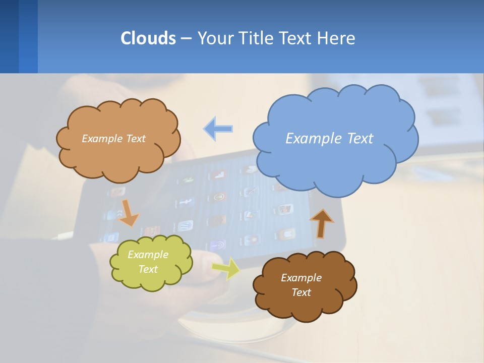 A Person Holding A Tablet On A Table PowerPoint Template