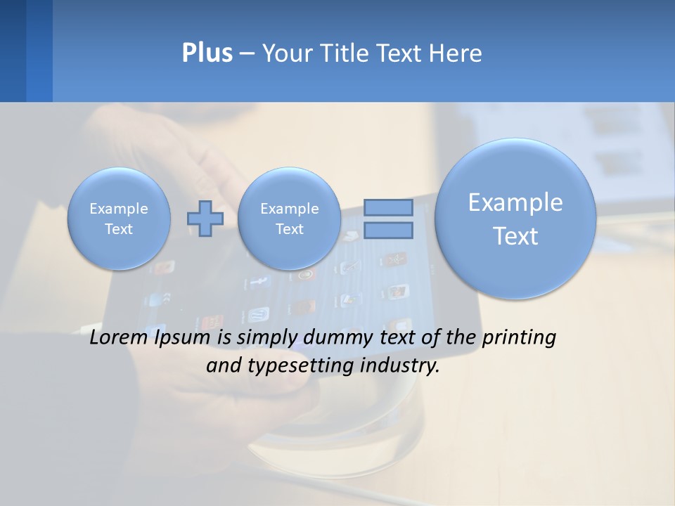 A Person Holding A Tablet On A Table PowerPoint Template