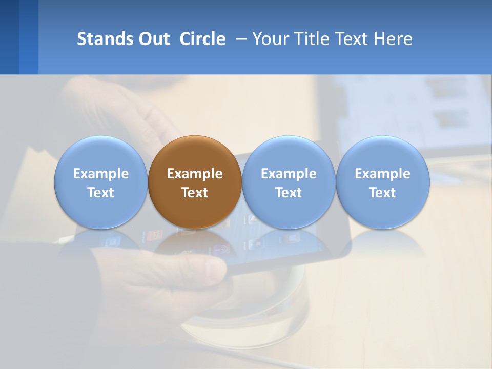A Person Holding A Tablet On A Table PowerPoint Template