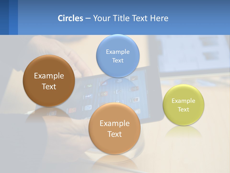 A Person Holding A Tablet On A Table PowerPoint Template