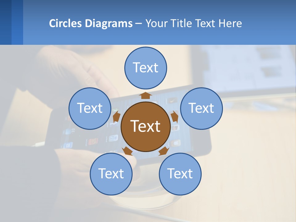 A Person Holding A Tablet On A Table PowerPoint Template
