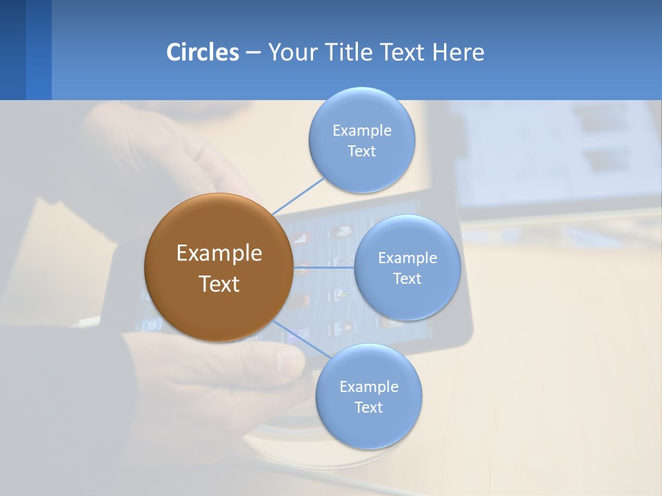 A Person Holding A Tablet On A Table PowerPoint Template