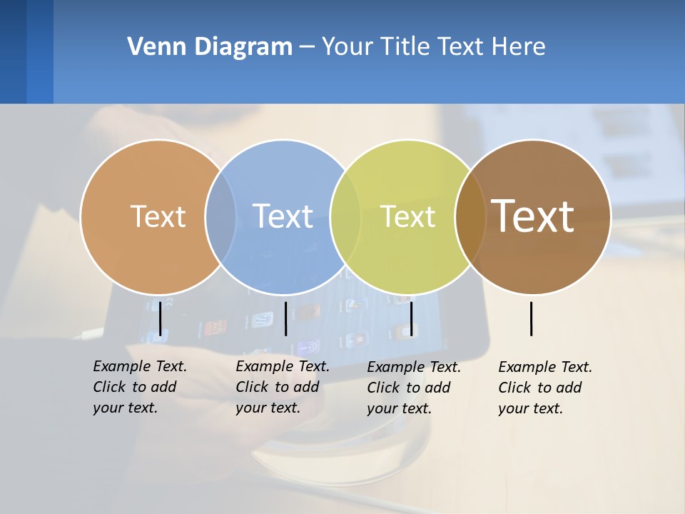 A Person Holding A Tablet On A Table PowerPoint Template