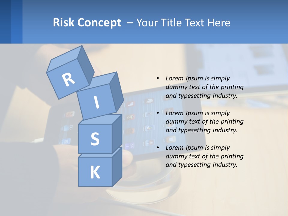 A Person Holding A Tablet On A Table PowerPoint Template