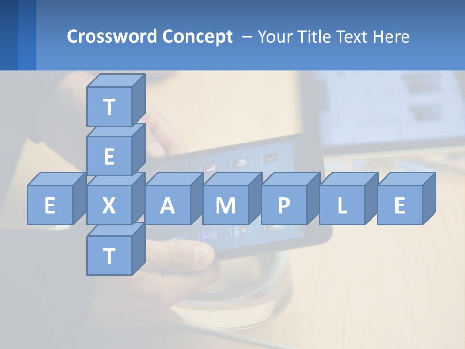 A Person Holding A Tablet On A Table PowerPoint Template