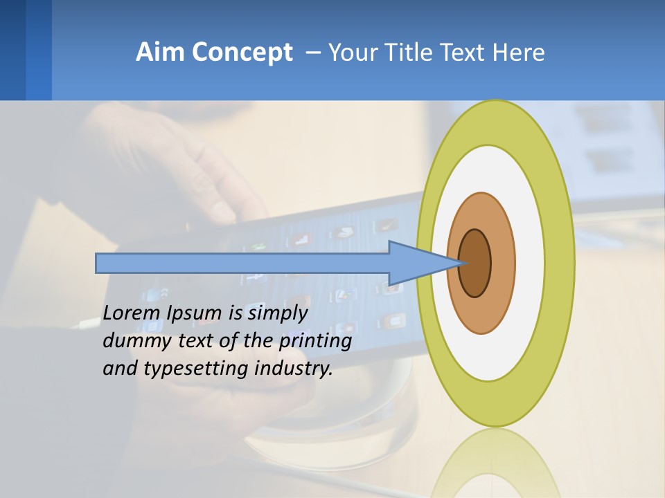 A Person Holding A Tablet On A Table PowerPoint Template