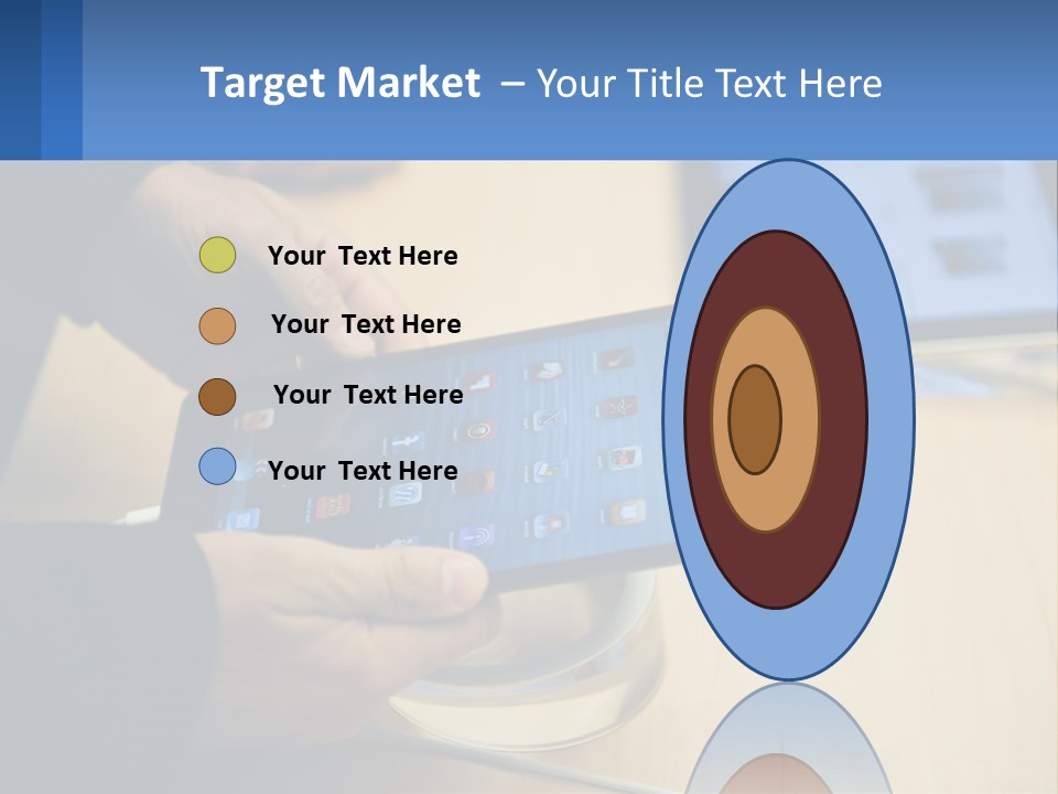 A Person Holding A Tablet On A Table PowerPoint Template