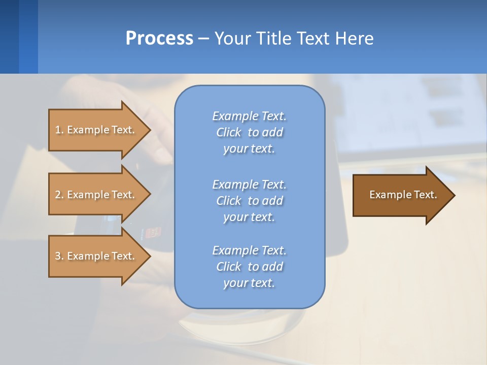 A Person Holding A Tablet On A Table PowerPoint Template