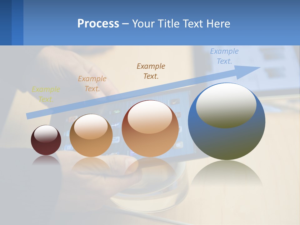 A Person Holding A Tablet On A Table PowerPoint Template
