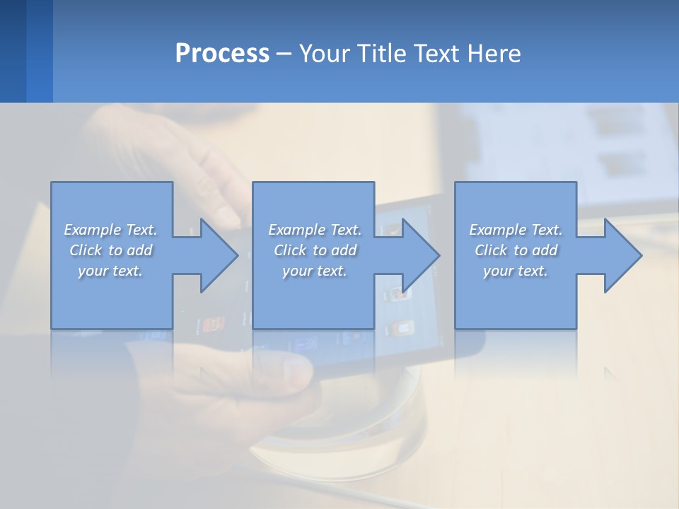 A Person Holding A Tablet On A Table PowerPoint Template