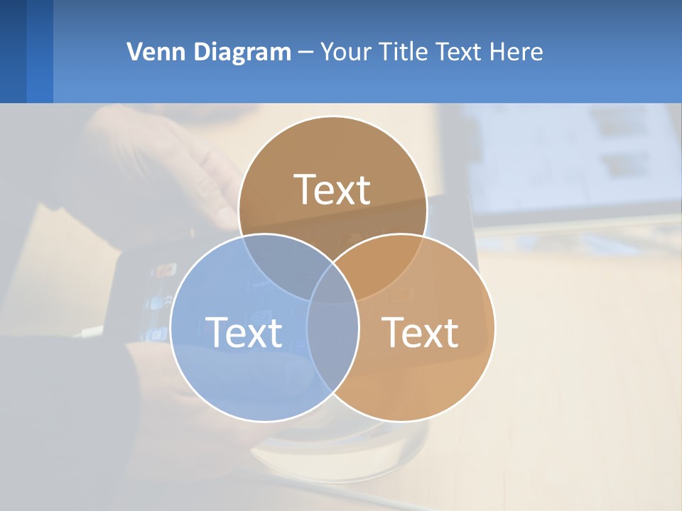A Person Holding A Tablet On A Table PowerPoint Template