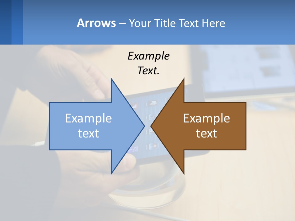 A Person Holding A Tablet On A Table PowerPoint Template