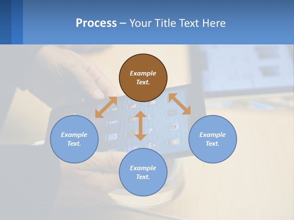A Person Holding A Tablet On A Table PowerPoint Template