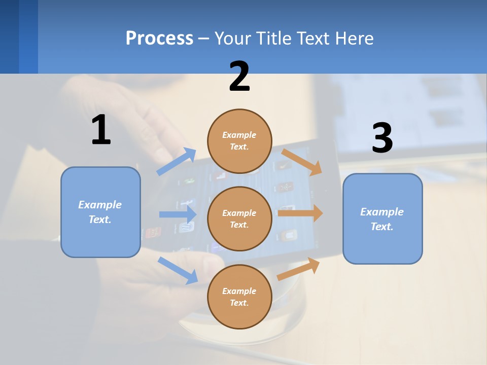 A Person Holding A Tablet On A Table PowerPoint Template