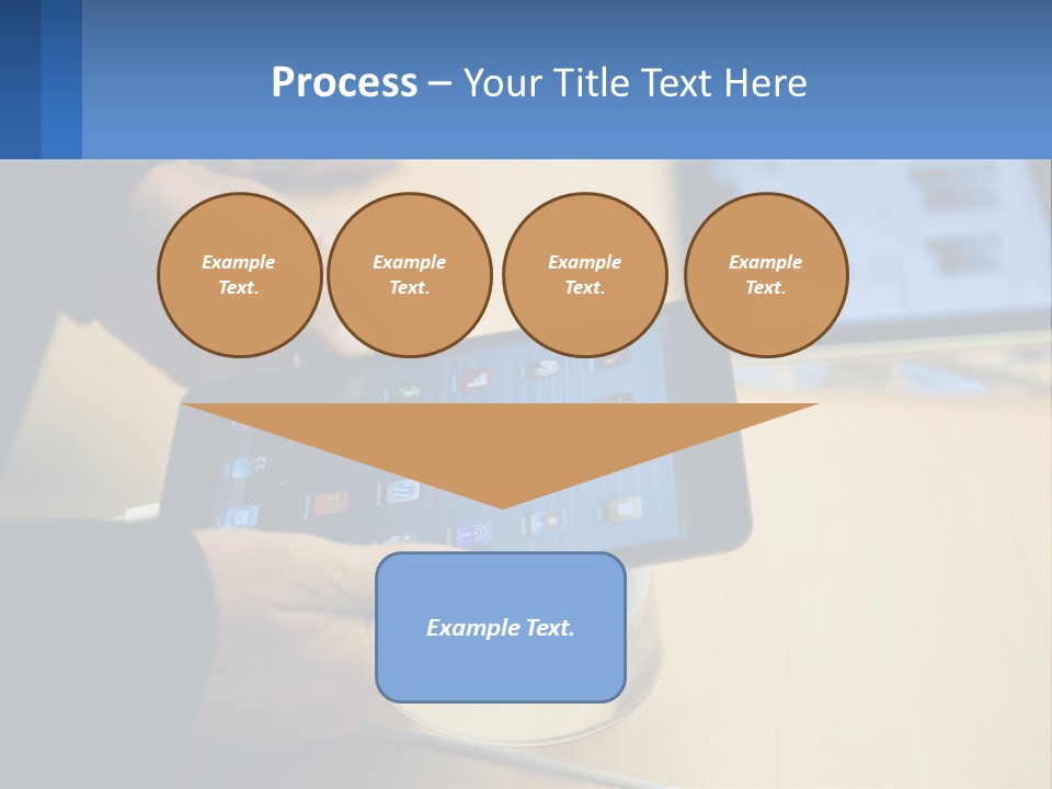 A Person Holding A Tablet On A Table PowerPoint Template