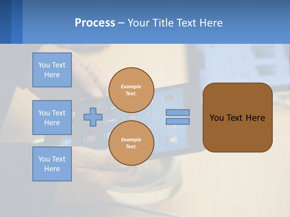 A Person Holding A Tablet On A Table PowerPoint Template