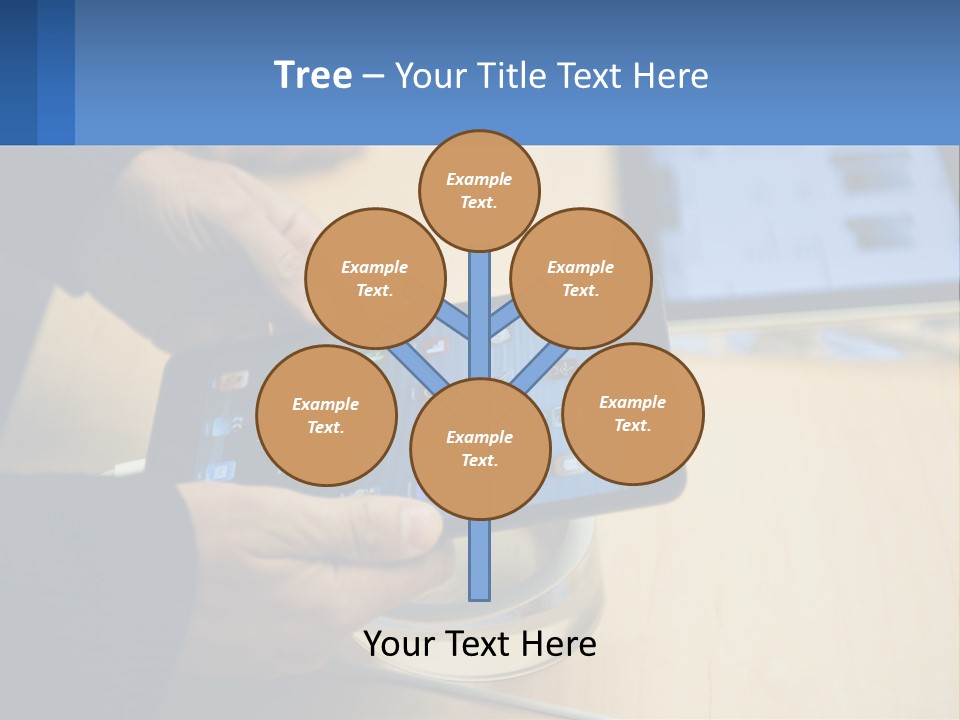 A Person Holding A Tablet On A Table PowerPoint Template
