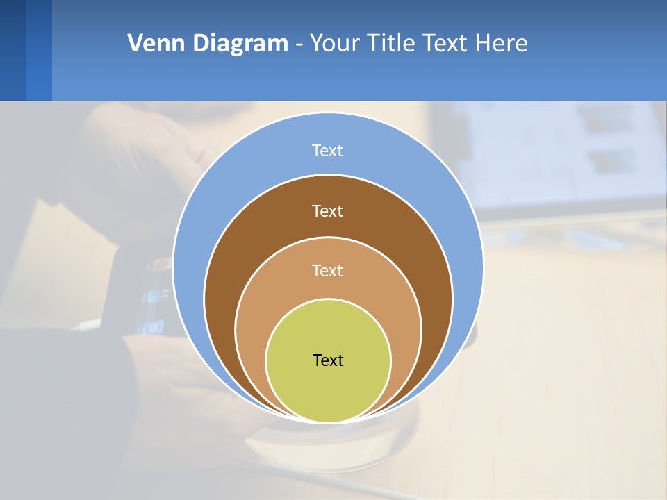 A Person Holding A Tablet On A Table PowerPoint Template