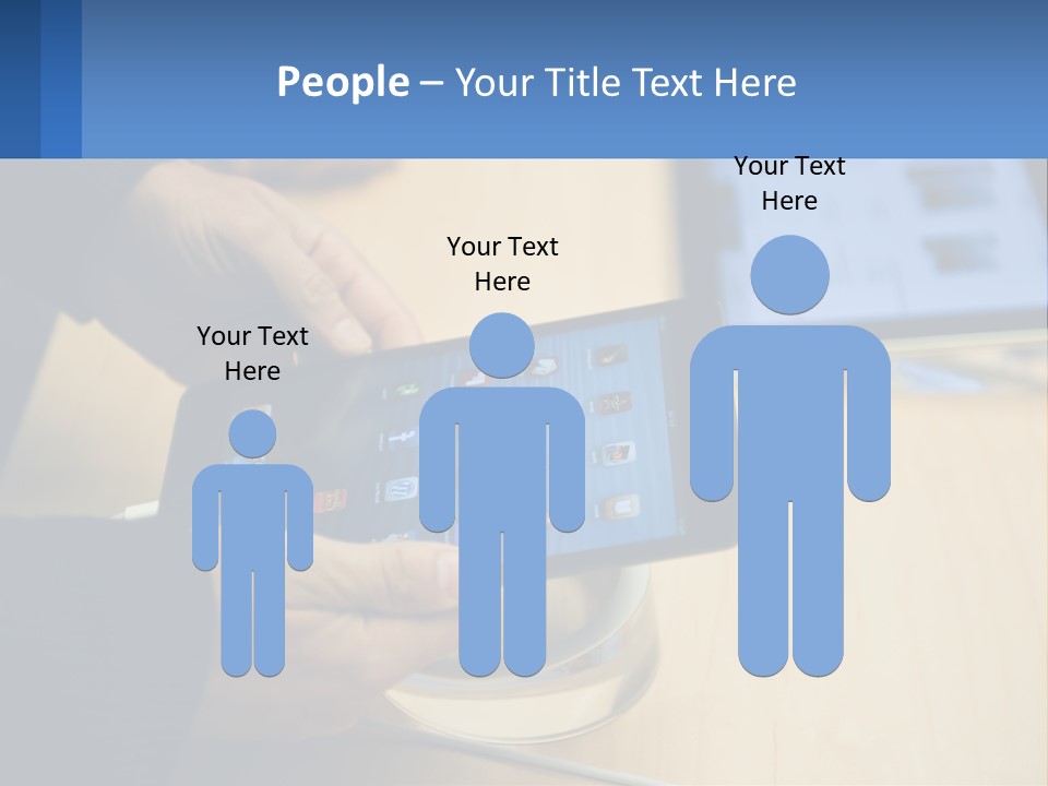 A Person Holding A Tablet On A Table PowerPoint Template