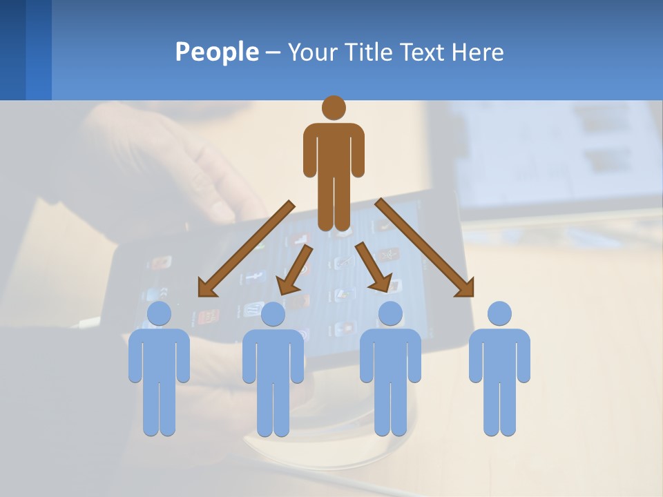 A Person Holding A Tablet On A Table PowerPoint Template